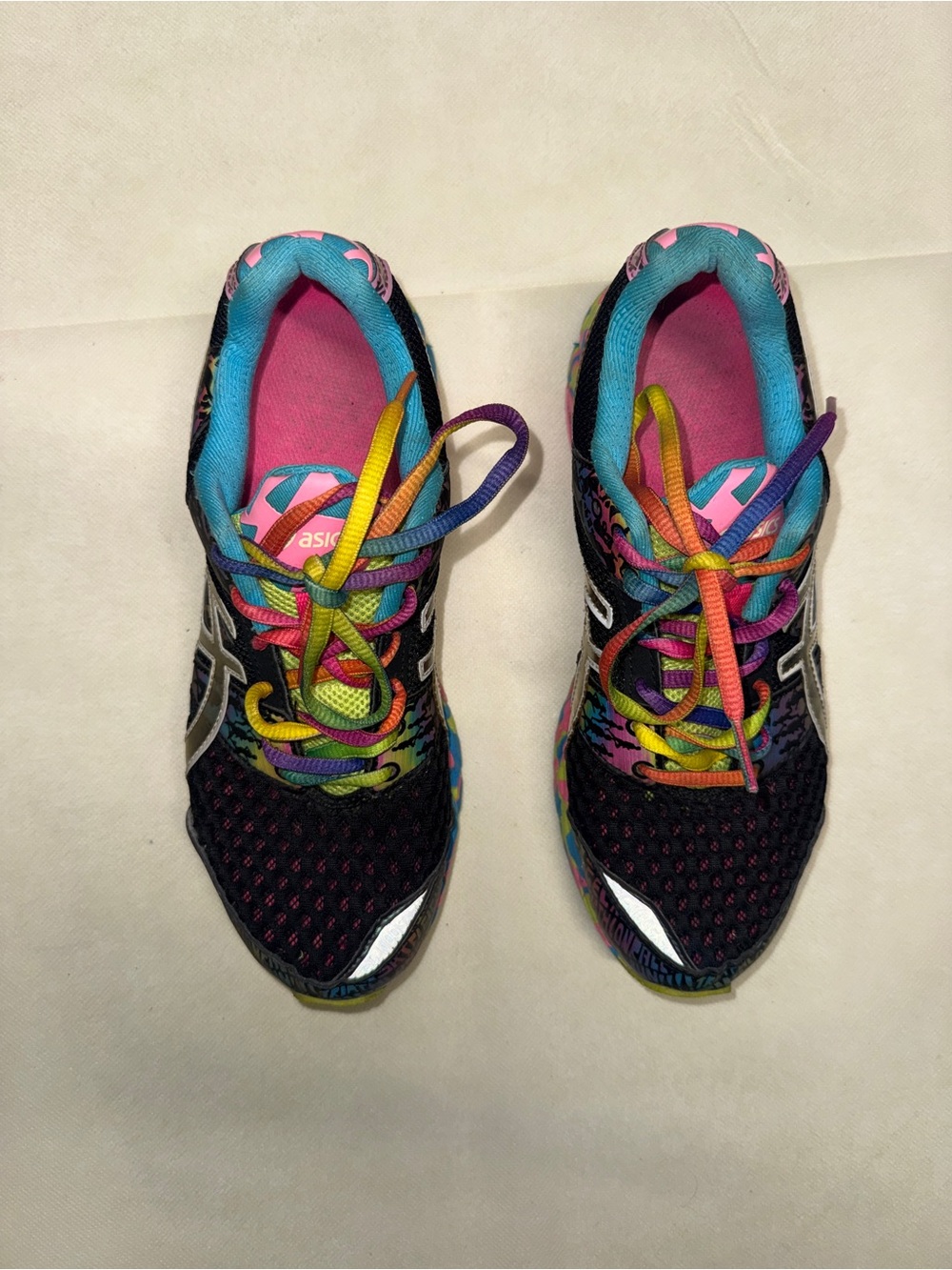 ASICS Black Athletic Sneakers with Multicolor Accents - Picture 2 of 9